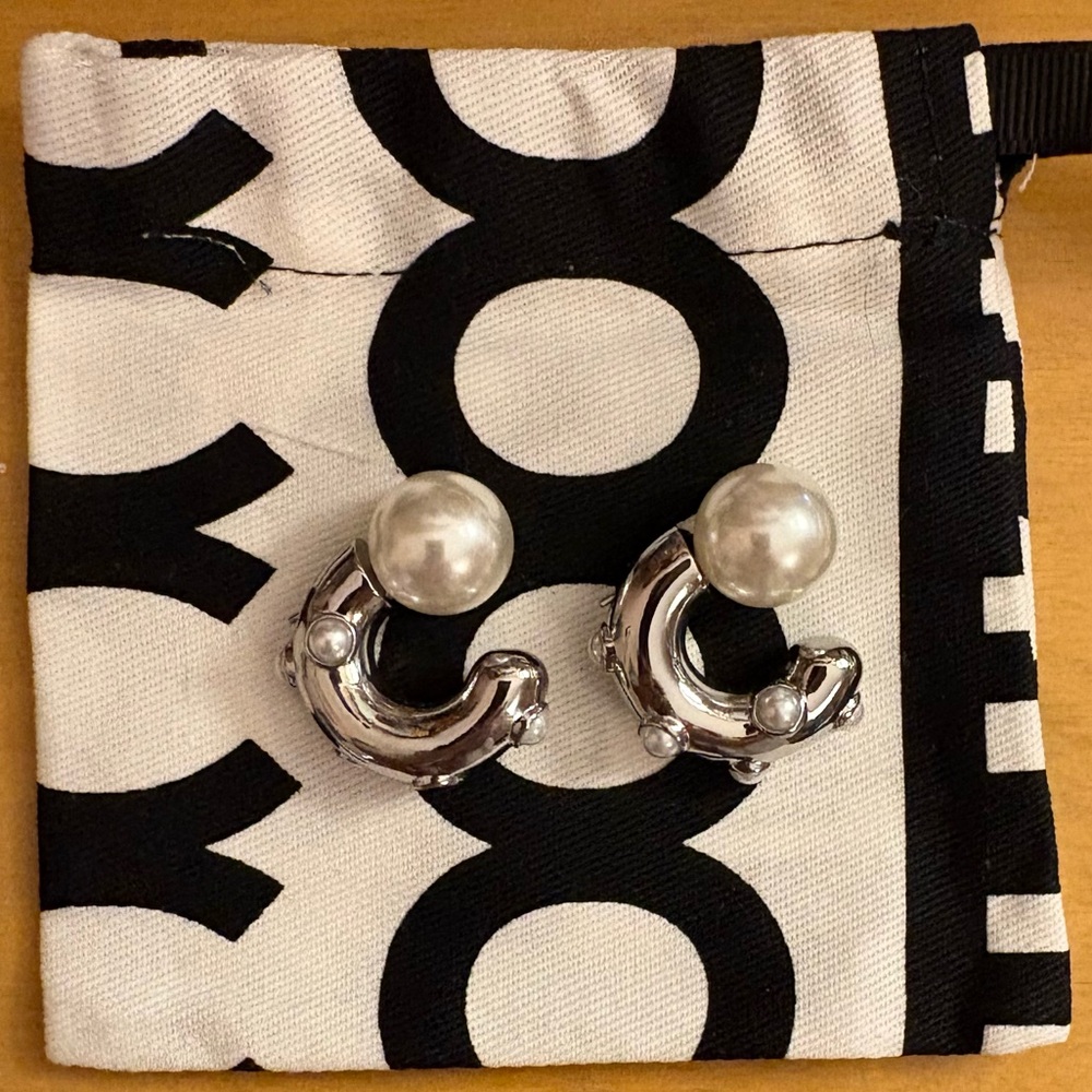Marc Jacobs Silver Pearl Earrings